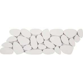 White Sliced Reconstituted Pebble Mosaic Interlocking Border - stone tile